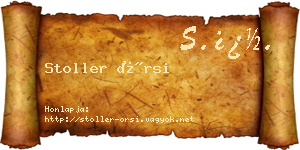 Stoller Örsi névjegykártya